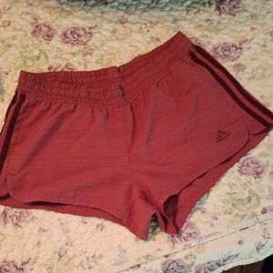 Adidas Red Athletic Shorts Lightweight Moisture-Wicking